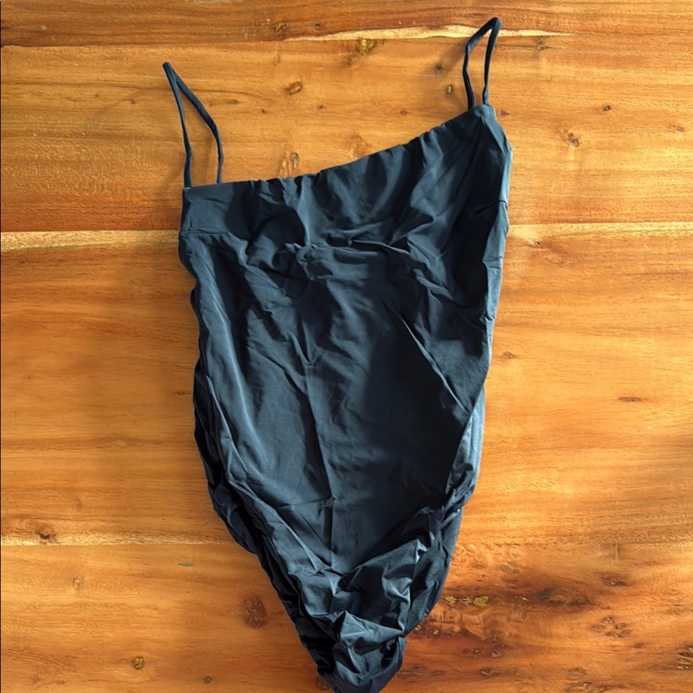 Classic Black One-Piece Swimsuit with Thin Straps